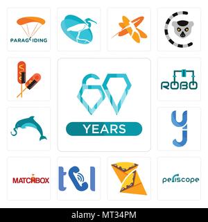 Set Of 13 simple editable icons such as diamond jubilee, periscope, crepe, , matchbox, yj, elephand dolphin, robo, corn dog can be used for mobile, we Stock Vector