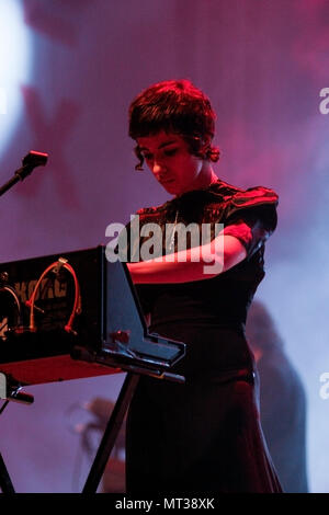 Mira Aroyo in Ladytron performing at the Exit festival 2005, Novi- Sad, Serbia. Stock Photo