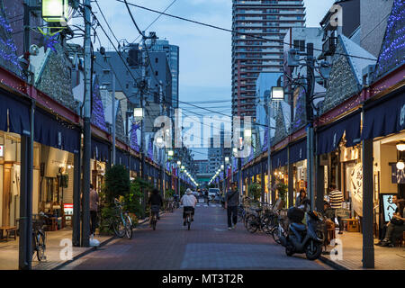 Tsukishima Monja Street, Chuo-Ku, Tokyo, Japan Stock Photo
