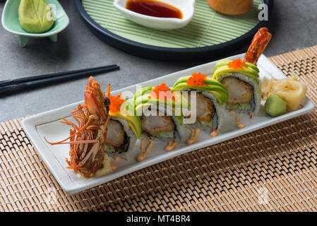 dragon roll king prawn sushi Stock Photo