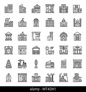 building icon, isolated on white background Stock Vector