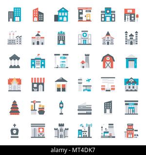 building icon, isolated on white background Stock Vector