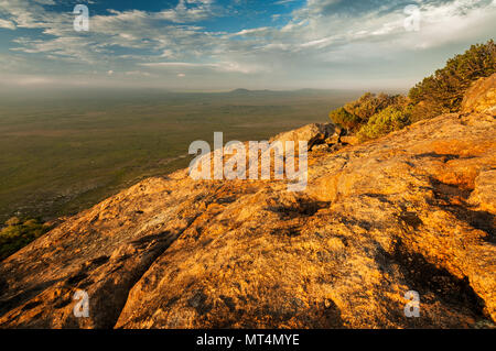 Evening light on Frenchman Peak in Cape Le Grand National Park. Stock Photo