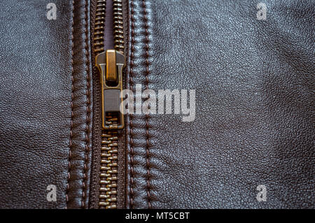 A half zipped leather jacket ideal for motor bikers Stock Photo