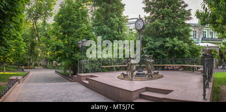 ODESSA, UKRAINE - 05.19.2018. Panoramic view in the Odessa City garden, Ukraine, on a sunny spring morning Stock Photo