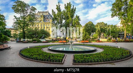 ODESSA, UKRAINE - 05.19.2018. Panoramic view in the Odessa City garden, Ukraine, on a sunny spring morning Stock Photo