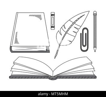 Set of hand draw education cartoons Stock Vector