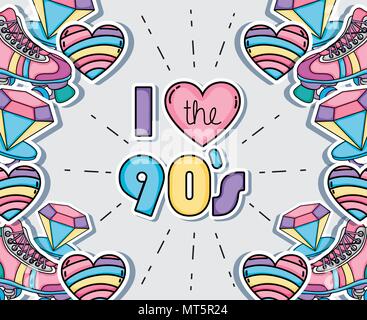 I love 90s cartoons Stock Vector