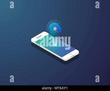 Mobile isometric phone Stock Vector
