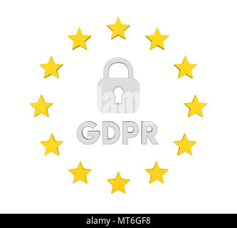 GDPR - General Data Protection Regulation Illustration Stock Photo