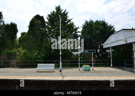 Ford Station platform in Ford, West Sussex Stock Photo