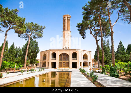 Dowlat Abad Garden - A masterpiece of Iranian Engineering highest windcatcher in Persia . Yazd, Iran Stock Photo