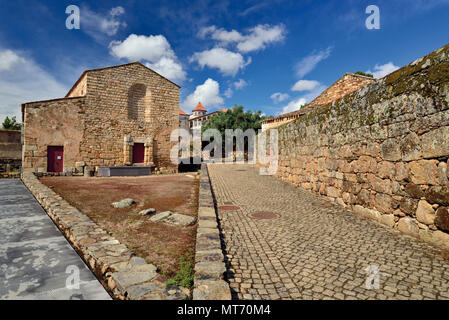 View to church  Igreja de  Santa Maria (Sé Catedral) in historic village Idanha-a-Velha Stock Photo