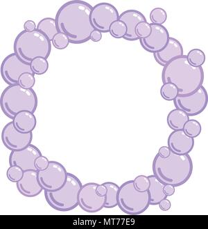 Bubble frame, place for text from blobs, soap blister bounding box, foam border, vector Stock Vector
