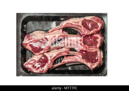 Racks of lamb in vacuum package Stock Photo