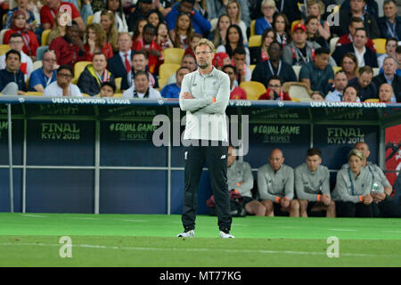 KYIV, UKRAINE - MAY 26, 2018: Liverpool's head coach Jurgen Klopp during the match  UEFA Champions League Final between Real Madrid and Liverpool at NSC Olympic Stadium (Photo by Alexandr Gusev / Pacific Press) Stock Photo