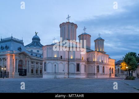 Patriarchal cathedral of Bucharest at dusk, Romania Stock Photo