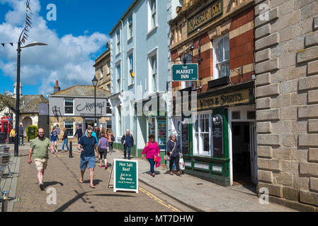 A street scene in Truro in Cornwall. Stock Photo