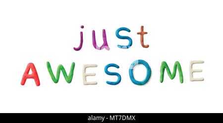 Handmade modeling clay words. Just awesome. Stock Vector