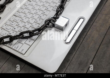 World Day without internet items of computer equipment on gray wooden background Stock Photo