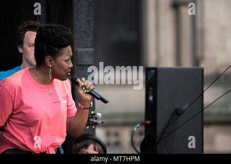 AMC Gospel performs during the Manchester Together choir concert remembering the victims of the Arena bomb attack in Manchester, Britain, on May 22, 2018. Prince William and British Prime Minister Theresa May joined other politicians, as well as family members of those killed, and first responders to the scene of the terror attack, whilst thousands of people gathered in Manchester Tuesday on the first anniversary of a terror attack in the city which left 22 people dead. Stock Photo