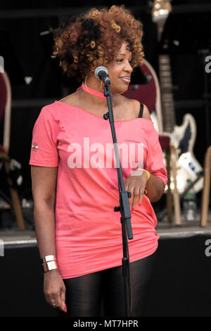 AMC Gospel performs during the Manchester Together choir concert remembering the victims of the Arena bomb attack in Manchester, Britain, on May 22, 2018. Prince William and British Prime Minister Theresa May joined other politicians, as well as family members of those killed, and first responders to the scene of the terror attack, whilst thousands of people gathered in Manchester Tuesday on the first anniversary of a terror attack in the city which left 22 people dead. Stock Photo