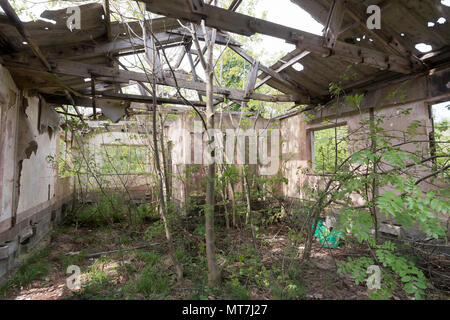 The derelict remains of Stanhopeburn originally lead and later fluorspar mine, near Stanhope, Co. Durham, England, UK Stock Photo