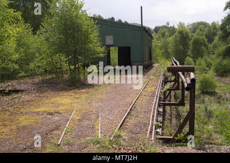 The derelict remains of Stanhopeburn originally lead and later fluorspar mine, near Stanhope, Co. Durham, England, UK Stock Photo