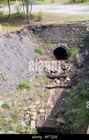 The derelict remains of Stanhopeburn originally lead and later fluorspar mine, near Stanhope, Co. Durham, England, UK Stock Photo