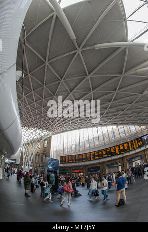 Kings Cross station through a fisheye lens Stock Photo