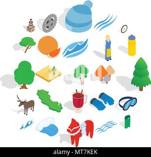 Unity icons set, isometric style Stock Vector