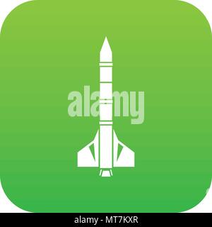 Atomic rocket icon digital green Stock Vector