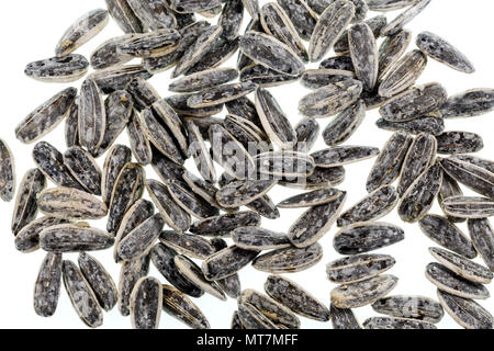 Roasted and salted sunflower seeds isolated on white Stock Photo