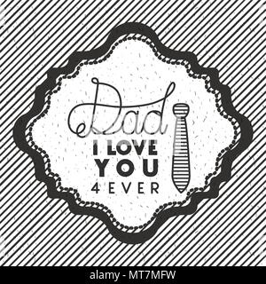 happy fathers day card with neck tie vector illustration design Stock ...