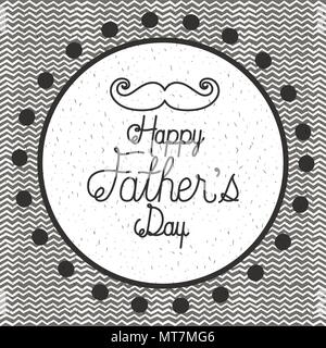 happy fathers day card with mustache Stock Vector