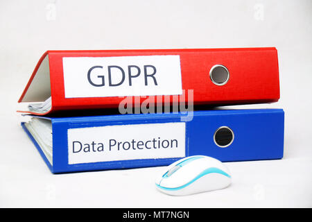 GDPR General Data Protection Regulation files in the office Stock Photo