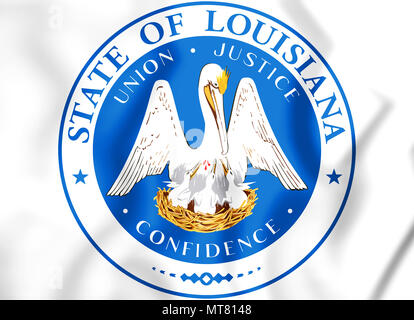 3D State Seal of Louisiana, USA. 3D Illustration. Stock Photo