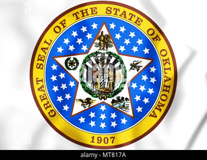 3D State Seal of Oklahoma, USA. 3D Illustration. Stock Photo