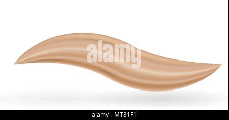 Naturalistic smear cream for makeup in the form of wave. Vector Illustration Stock Vector