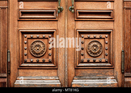 wooden carved door Stock Photo