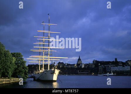 1988 HISTORICAL CHAPMAN TALL SHIP SKEPPSHOLMEN ISLAND STOCKHOLM SWEDEN Stock Photo