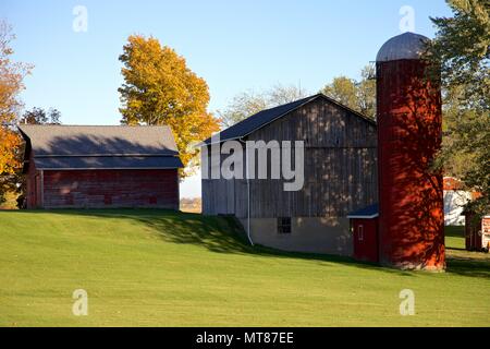 Iconic rural scenes of Midwest USA farm landscapes. Stock Photo