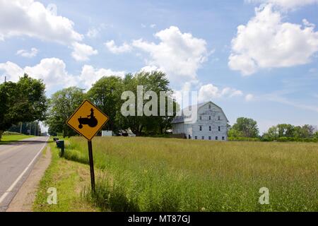 Iconic rural scenes of Midwest USA farm landscapes. Stock Photo