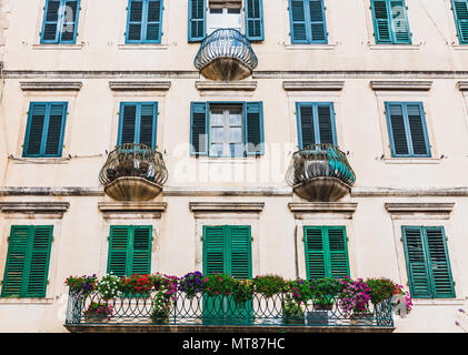 Ornate Balconies in Kotor Stock Photo