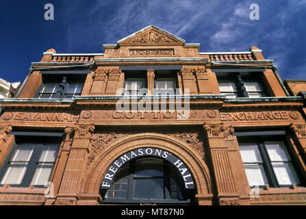 1988 HISTORICAL OLD COTTON EXCHANGE FREEMASON HALL FACTORS WALK DOWNTOWN SAVANNAH GEORGIA USA Stock Photo