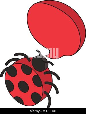 ladybug virus speech bubble isometric Stock Vector