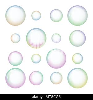 A set of soap bubbles Stock Vector