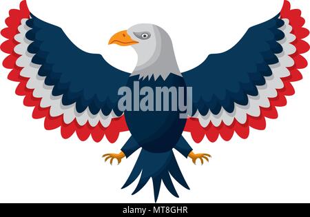 american eagle with usa flag color mascot Stock Vector