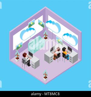 people cloud computing storage Stock Vector
