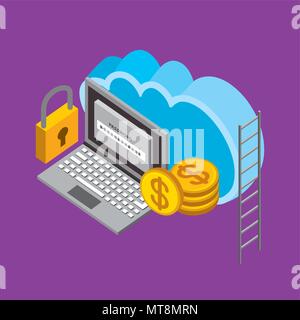 people cloud computing storage Stock Vector